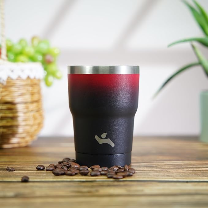 10 oz Tumbler with Handle and 2 Straw 2 Lid, Insulated Water Bottle Stainless Steel Vacuum Cup Reusable Travel Mug,Sky