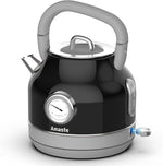 Load image into Gallery viewer, Amaste Electric Kettle, Retro Electric Tea Kettle With Thermometer, 57 Oz Hot Water Kettle For Coffee &amp; Tea, 304 Stainless Steel, 1500w Fast Boiling, Auto Shut-Off &amp; Boil Dry Protection, Black