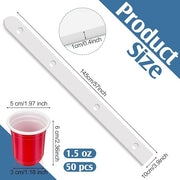 4 Person shot ski Board 57'' x 3.9'' Vintage Wooden Board with 50 Plastic Shot Glasses and 1 Marker Pen Rustic Retro Ski for Gathering Birthday Party Wedding(White)