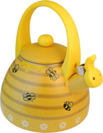 Load image into Gallery viewer, UPware Enamel on Steel Whistling Tea Kettle, Stovetop Teakettle (2.4 Quart, Bee Hive)