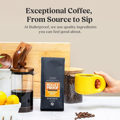 Bulletproof Breakfast Blend Light Roast Whole Bean Coffee, 12 Ounces, 100% Arabica Beans, Clean Coffee Tested for Toxins, Packaging May Vary