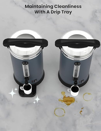 Commercial 100-Cup Stainless Steel Coffee Urn ， 12L/3.2Gal Electric Coffee Maker with Double Wall Insulation ，Hot Beverage Dispenser for Events, Catering & Buffets