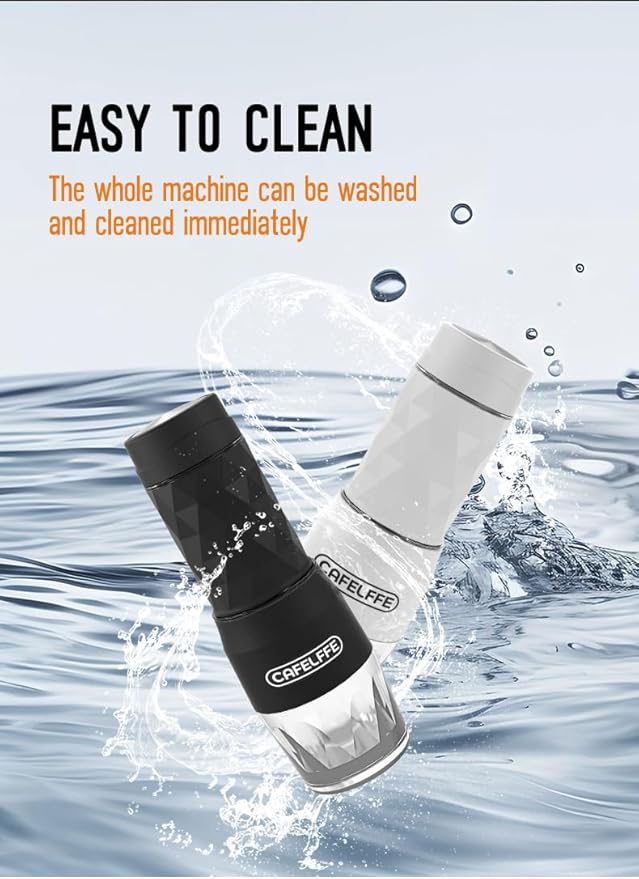 Portable Coffee Maker,3 in 1 Manual Espresso Machine,Compatible with Nes Original Capsule, DG Pods & Ground Coffee,Suitable for Hiking,Fishing,Camping,Backpacking or Gift for beginner,White