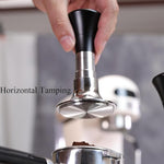 Load image into Gallery viewer, 54mm Espresso Tamper with Calibrated Spring Loaded for Ninja Luxe Café/Breville -【24lb~35lbs Self-Adjustable with Sound Feedback】- Self Leveling Stainless Steel Ripple Base - Black