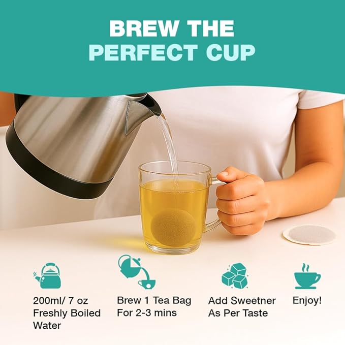 HANDPICK, Spearmint Tea Bags for PCOS relief (100 Herbal Tea Bags) |Refreshing Mint Tea | Non-GMO | Round Eco-Conscious Teabags