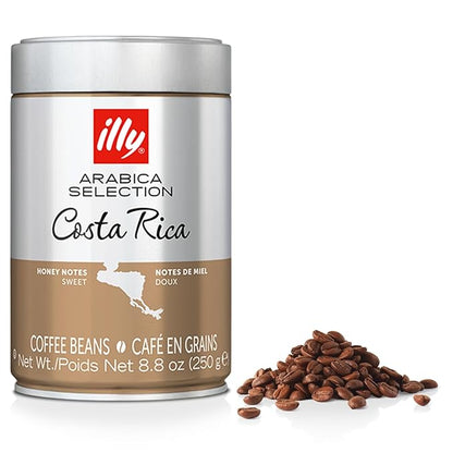 illy Whole Bean Coffee - Perfectly Roasted – Costa Rica Medium Roast - with Notes of Honey, Vanilla & Citrus - 100% Arabica Beans - No Preservatives – 8.8 Ounce