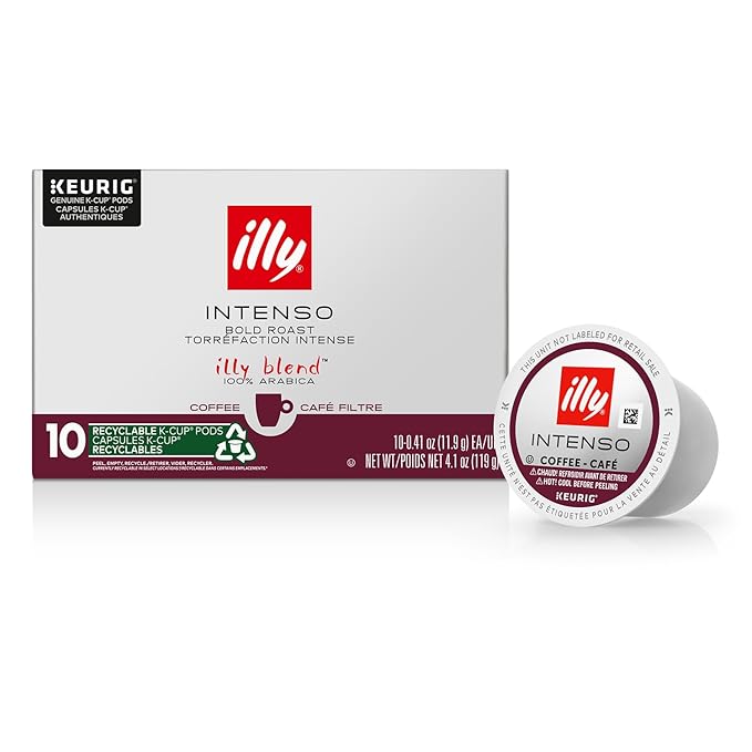 illy Coffee, Dark Roast, K-Cup for Keurig, 100% Arabica Bean Signature Italian Blend, Premium Gourmet Roast Single Serve Drip Coffee