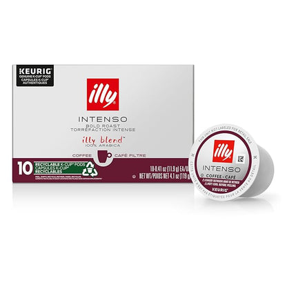 illy Coffee, Dark Roast, K-Cup for Keurig, 100% Arabica Bean Signature Italian Blend, Premium Gourmet Roast Single Serve Drip Coffee