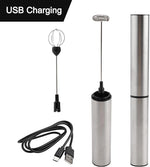 Load image into Gallery viewer, Portable USB Electric Milk Frother, Stainless steel Rechargeable Foam Maker For Coffee for Egg Whisk Mixer Handheld Kitchen Tool