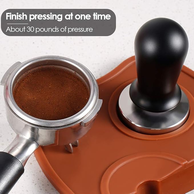 51mm Coffee Tamper Stainless Steel Espresso Tamper with Spring Loaded Coffee Calibrated Tamper Flat Base Barista Office Family Espresso Coffee Maker Accessories(with Spring, 51mm)