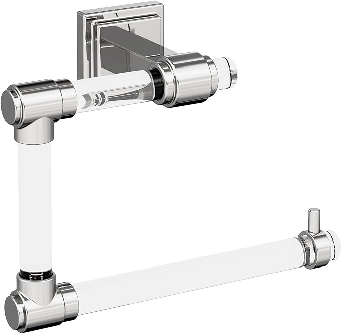 Amerock | Clear/Chrome | Glacio |Towel Bar | 18 inch (457 mm) | 3 Piece | Bathroom Accessories Set