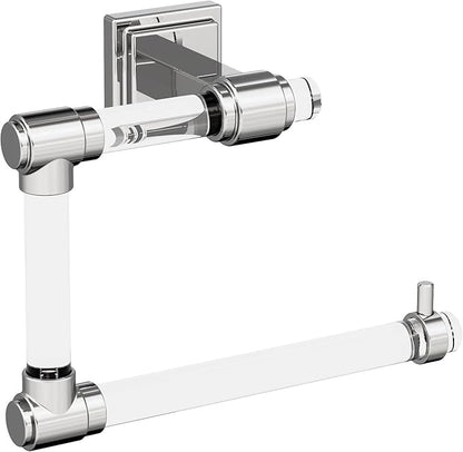 Amerock | Clear/Chrome | Glacio |Towel Bar | 18 inch (457 mm) | 3 Piece | Bathroom Accessories Set