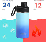 Load image into Gallery viewer, DRINCO Stainless Steel Water Bottle Spout Lid Vacuum Insulated Double Wall Water Bottle Wide Mouth (40oz 32oz 22oz 18oz 14oz) Leak Proof Keeps Cold or Hot (14 oz, 14oz Morning Sky Blue)