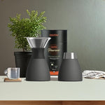 Load image into Gallery viewer, asobu Insulated Pour Over Coffee Maker (32 oz.) Double-Wall Vacuum, Stainless-Steel Filter and Take on the Go Carafe (Smoke)