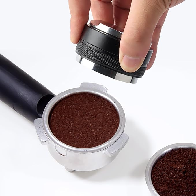 51mm Coffee Distributor & Tamper, Dual Head Coffee Leveler and Espresso Puck Screen Fit for 51mm Breville Portafilter, Adjustable Depth Professional Barista Espresso Hand Tamper for Espresso Machine