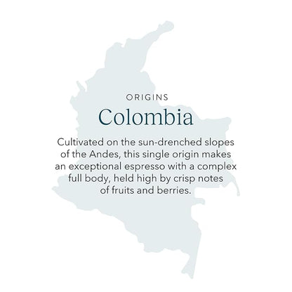 Cru Kafe Colombian USDA Organic Espresso Coffee Capsules (50 Pods) Fairtrade Coffee Pods Compatible with Nespresso Original Line and Pixie Machines