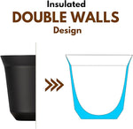 Load image into Gallery viewer, RECAPS 80ml Stainless Steel Espresso Cups Set - 2 Pack Double Wall 304 Stainless Steel Demitasse Cups 2.7oz,Black (Small Cup)
