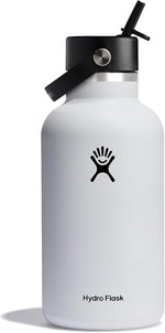 Load image into Gallery viewer, Hydro Flask Water Bottle - Insulated Stainless Steel - Wide Mouth Flex Straw Lid, Non Spill, Leakproof and Refillable in 64 Oz White