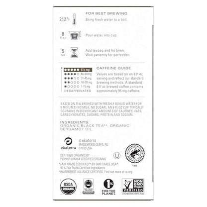 TAZO Organic Earl Grey Tea Bags, Black tea with Caffeine, 16 Total Tea Bags (Pack of 2)