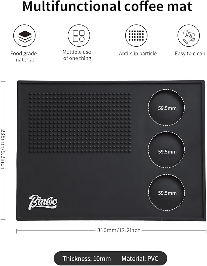 Espresso Tamping Mat - Thick Silicone Tamper Mat Coffee Bar Mat, Non-slip Coffee Tamper Holder Pad for Baristas Home