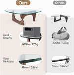 Load image into Gallery viewer, Noguchi Table Triangle Glass Coffee Table Vintage Glass End Table, Solid Wood Base and Triangle Clear Glass Top Modern End Table for Living Room, Patio, Study, Dark Walnut