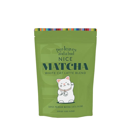 Two Leaves and a Bud Nice Matcha Latte Blend (8 Servings), Japanese Matcha Green Tea Powder, 1 Resealable Bag, 112g (3.95oz)