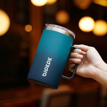 BJPKPK Insulated Coffee Mug with 2 Lids, 25oz Stainless Steel Insulated Tumbler with Handle, Double Wall Vacuum Coffee Cups, BPA Free Travel Mug for Coffee, Tea and Drinks, Vast