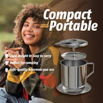 Load image into Gallery viewer, Birdee Vietnamese Coffee Dripper - Make up to 8 oz Cup, Stainless Steel, Small Drip Filter, Durable, Dishwasher Safe, Home Use, Travel, Camping, Gift Sets
