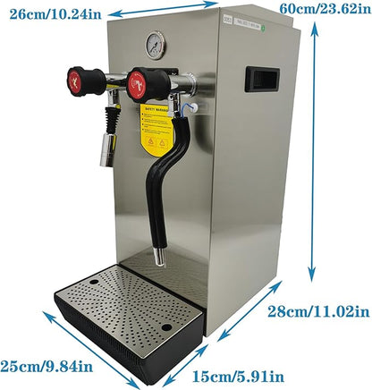 220V Stainless Steel Commercial Steam Boiling Water Frothing Machine 12L Milk Frother Electric Milk Foam Maker 2000W
