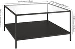 Load image into Gallery viewer, Henn&amp;Hart Square 32" Wide Coffee Table with Metal Shelf in Blackened Bronze, Modern coffee tables for living room, studio apartment essentials