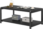Load image into Gallery viewer, EXCEFUR Black Coffee Table, Modern Rustic Wood Center Table for Living Room, Industrial Rectangle Cocktail Tea Table with Storage Shelf
