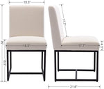 Load image into Gallery viewer, CIMOTA Modern Linen Dining Chair Set of 4, Mid Century Dining Room Chairs Fabric Upholstered Armless Side Chair with Black Sled Base for Dining Room, White Cream 4PCS