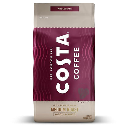Costa Coffee Whole Bean Coffee, Signature Blend Medium Roast, 12oz each, Rainforest Alliance Certified