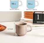Load image into Gallery viewer, Stackable Coffee Mugs Set: 13 oz Ceramic Stacking Cups for Cappuccino Latte Tea - Microwave Safe Mug for Home &amp; Office - 4 PCS, Grey