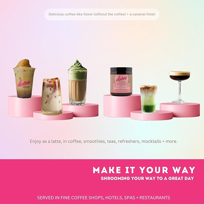 Eleven TLC, Shroomie Master Mind Coffee Substitute, Caffeine-Free Energy, 8 Mushrooms + Superfoods, Developed by MD, Non-Reactive Glass Jar