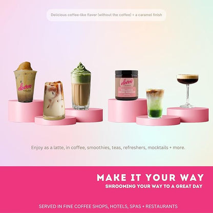 Eleven TLC, Shroomie Master Mind Coffee Substitute, Caffeine-Free Energy, 8 Mushrooms + Superfoods, Developed by MD, Non-Reactive Glass Jar