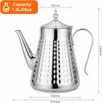 Load image into Gallery viewer, SANQIAHOME 1.8L(60oz) Stainless Steel Hammer Patterned Teapot With Removeable Infuser,Loose leaf cover,Silver