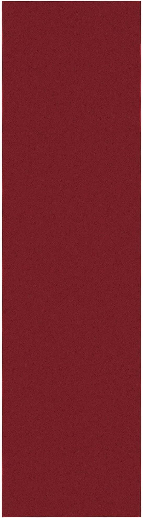 Ottomanson Hallway Runner Rug 2'7" x 9'10" Non Slip Solid Area Rugs Easy to Clean Laundry Rug Runner Durable & Pet Friendly Floor Carpet Runners for Hallways Entryway Living Room Kitchen, Red