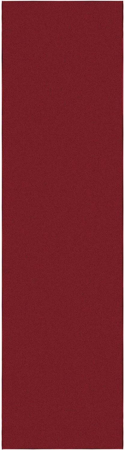 Ottomanson Hallway Runner Rug 2'7" x 9'10" Non Slip Solid Area Rugs Easy to Clean Laundry Rug Runner Durable & Pet Friendly Floor Carpet Runners for Hallways Entryway Living Room Kitchen, Red