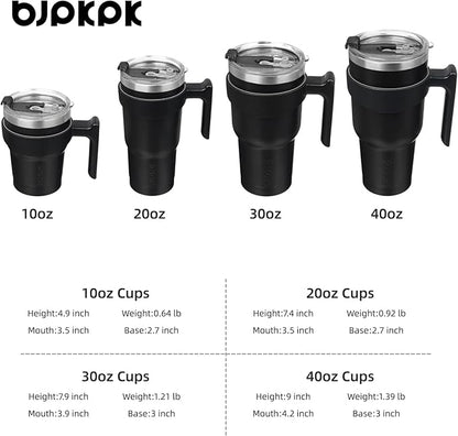 BJPKPK 40 oz Tumbler With Handle And Straw Stainless Steel Travel Mug Insulated Tumbler Cups With Lids,Black