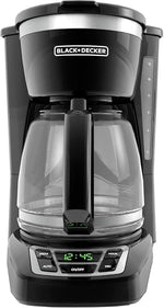 Load image into Gallery viewer, BLACK+DECKER 12-Cup Digital Coffee Maker, Programmable, Washable Basket Filter, Sneak-A-Cup, Auto Brew, Water Window, Keep Hot Plate, Black