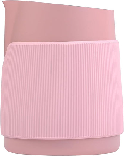 Normcore Handleless Milk Frothing Jug, Milk Pitcher 15.2 oz, Milk Frother Steamer Cup Stainless Steel Espresso Cup, Round Spout, Pink, 450 ml