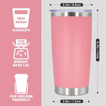 Load image into Gallery viewer, 20oz Tumbler Stainless Steel Tumbler Cup with Lid Vacuum Insulated Double Wall Travel Mug, Durable Powder Coated Travel Coffee Tumbler Mug for Hot &amp; Cold Drinks, Pink,1 Pack