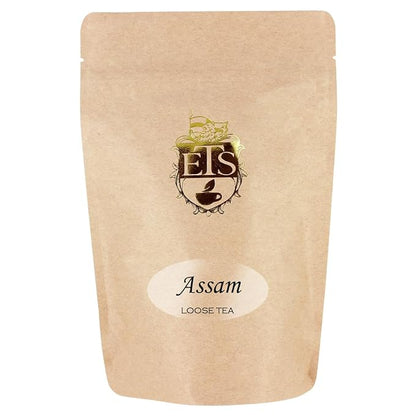 Assam Black Tea Loose Leaf | Bold Strong Flavor | Malty Brisk Taste | High Caffeine for Morning Energy | Resealable 4oz Pouch | Premium Indian Tea | Great with Milk or Lemon | Kosher Vegan