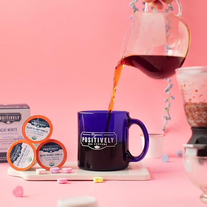 Organic Positively Tea Company, Blood Orange Vanilla Rooibos Tea, K-Cup Compatible, 96 Pods