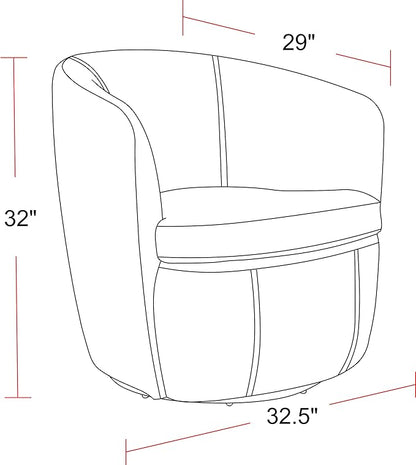 Parker Living Barolo - Snow 100% Italian Leather Swivel Club Chair
