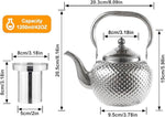 Load image into Gallery viewer, SANQIAHOME 1200ml teapot with Infuser stainless steel Water Boilers lifting handle Tea Maker Water Kettle for Induction/Gas silver
