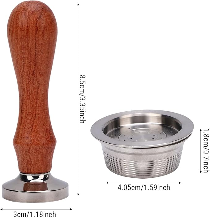 tainless Steel Reusable Coffee Capsule, Refillable Espresso Pod with Tamper & Brush Compatible for A Modo Coffee Makers