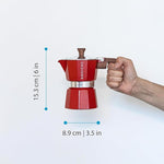 Load image into Gallery viewer, GROSCHE Milano Stovetop Espresso Maker Moka Pot 3 espresso Cup - 5oz, Red - Cuban Coffee Maker Stove top coffee maker Moka Italian espresso greca coffee maker brewer percolator