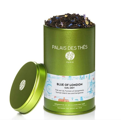Palais des Thés - Blue of London - Earl Grey Black Tea, Bergamot & Cornflower - 3.5oz Loose Leaf Metal Gift Tin, Serves 20-25 Cups